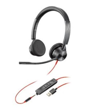 Poly Blackwire 3325 Hodesett 3,5 Mm Jakk, Usb-a Stereo Svart