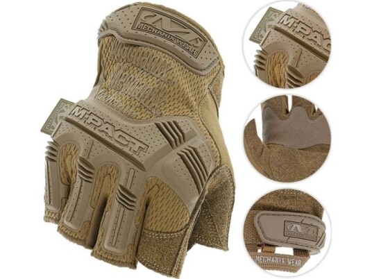 Mechanix Wear Mechanix Bruk Fingerlose Hansker Mechanix M pact Fingerless Coyote 9/m Storrelse. Borrelas Trekdry Kunstskinn Handflate Tenner Fingerbeskyttelse