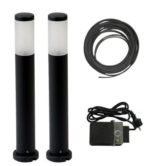 Koksgrå LED-stolpe 65cm Tilpasset sett