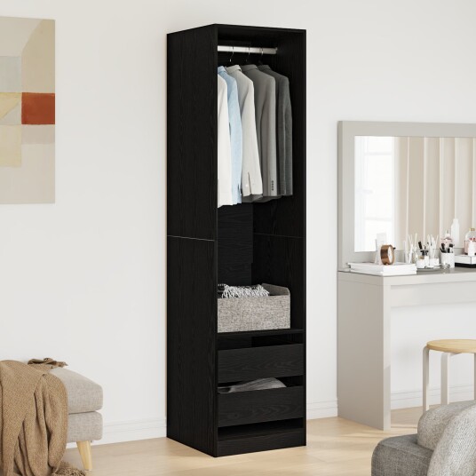 Garderobe Svart Eik 50 x 50 x 200 cm Laget av konstruert tre.