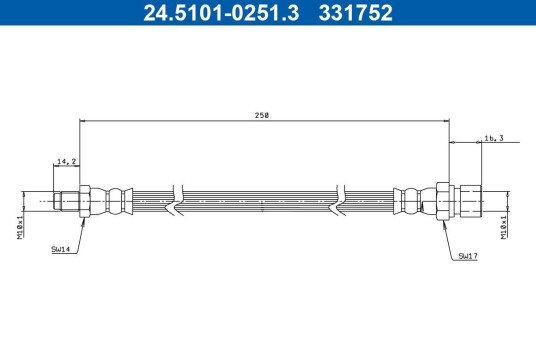 Bremseslange ATE 24.5101-0251.3 Bremseslange ATE 24.5101-0251.3
