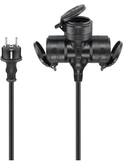 Pro Outdoor Triple Extension Cable - Strm CEE 7/7 Type E/F - Svart - 25 m Pro Outdoor Triple Extension Cable - Strm CEE 7/7 Type E/F - Svart - 25 m