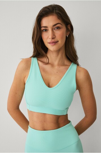 Ellos STUDIO Sports BH V neck Structure Grønn