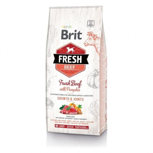 Brit Fresh Hundefôr med Storfekjøtt og Gresskar til Valper 2,5 kg