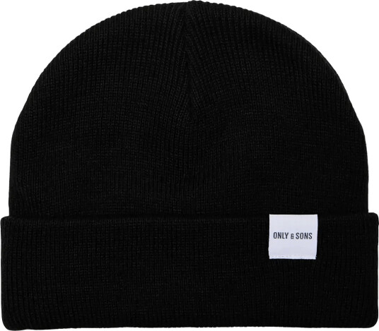 ONLY & SONS Onsisaac Short Beanie Flat Knit - Black - ONE SIZE