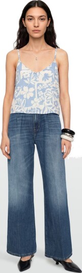 Tommy Hilfiger Wide Leg Pants Cam Mid Rw Blue 32