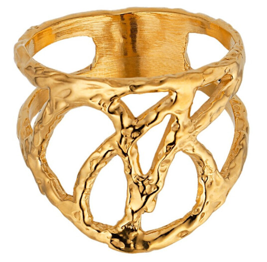 Jane Kønig Logo Ring 18 kt. Gullbelagt sølv JKR-SS23-G_50-52 - Dame - 925 sterling silver