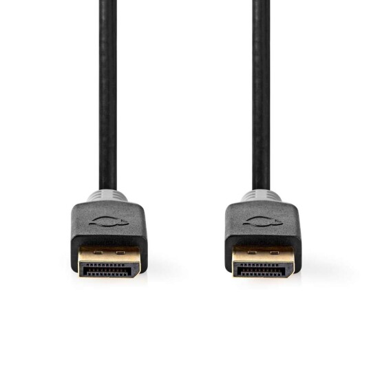 Nedis Displayport kabel Displayport Han 8k@60hz Gull Belagt 3.00 M Rund PVC Antrasitt / Grå Boks