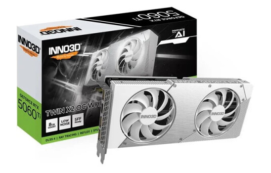 Inno3D GeForce RTX 5060 Ti 8GB Grafikkort med DLSS 4 og PCIe 5.0 - Hvit