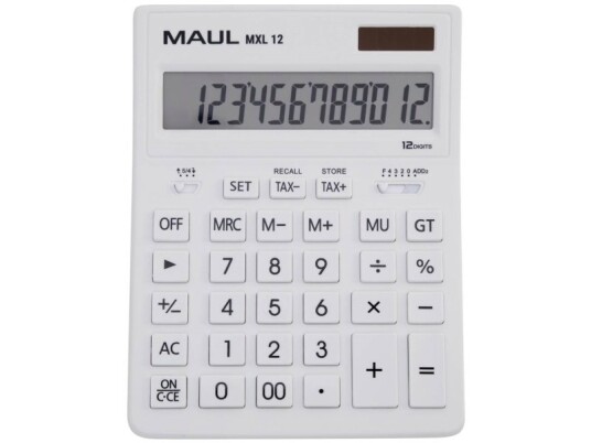 Maul Mxl 12 Bordlommeregner Hvid Display (Indstil): 12 Batteridrevet, Solcelle-Drift (B X H X T) 155 X 205 X 35 Mm Maul Mxl 12 Bordlommeregner Hvid Display (Indstil): 12 Batteridrevet, Solcelle-Drift (B X H X T) 155 X 205 X 35 Mm