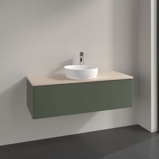 Villeroy & Boch Antao Servantskap med 1 skuff 120x50x36 cm u/lys Grønn Matt/Crème