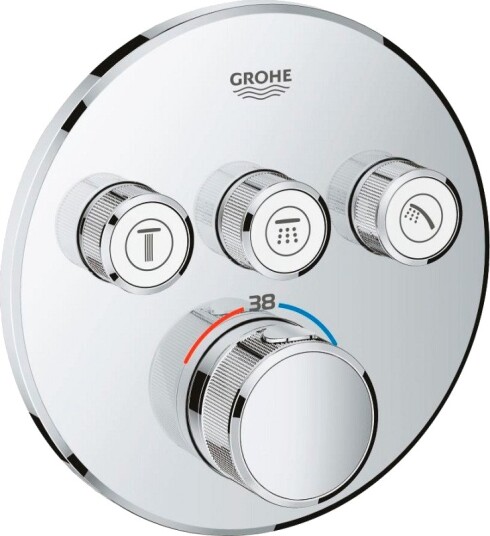 Grohe Grohtherm SmartControl Termostat Med 3 uttak, Krom Grohe Grohtherm SmartControl Termostat Med 3 uttak, Krom