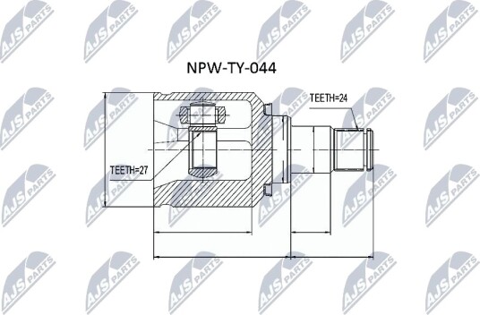 Nty Drivknute drivaksel NTY NPW TY 044 Nty Drivknute drivaksel NTY NPW TY 044
