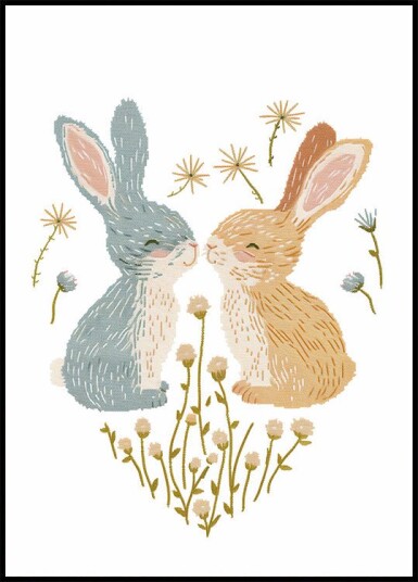 Kissing Bunnies Plakat Plakat / 100x150cm