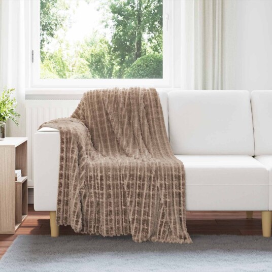 vidaXL Kastteppe Kamel 150 x 130 cm Fleece
