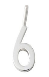 Design Letters Lucky Numbers 10 mm Silver No. 008 No. 006