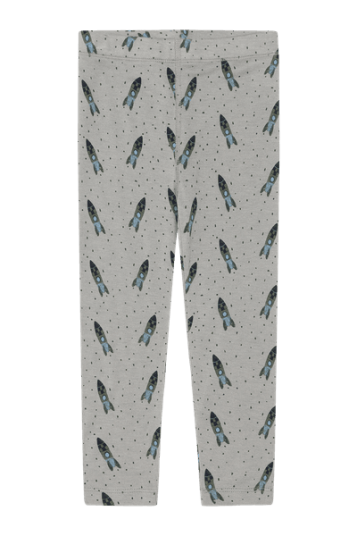 Hust & Claire Locel Rocket ull/tencel leggings til barn - forest fog
