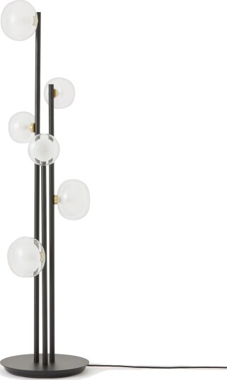 TOOY Nabila 552.66L Gulvlampe Sort/ Børstet Messing/ Klar Glass