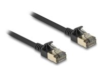 Delock - Nettverkskabel - RJ-45 (hann) til RJ-45 (hann) - 50 cm - 4.5 mm - FTP - CAT 8.1 - halogenfri, uten hindringer, slim - svart