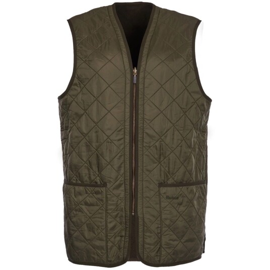 Barbour Men's Polarquilt Waistcoat Zip-In Dark Olive Check XS, Dark Olive Check