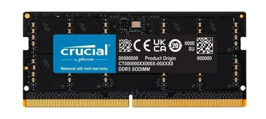 Crucial DDR5 module 32 GB SO-DIMM 262-pin 4800 MHz / PC5-38400 unbuffered Crucial DDR5 module 32 GB SO-DIMM 262-pin 4800 MHz / PC5-38400 unbuffered
