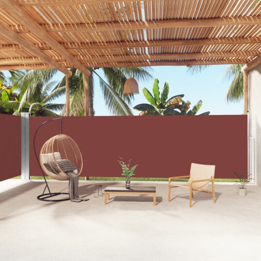vidaXL Uttrekkbar sidemarkise 180x1000 cm brun