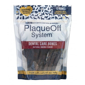 PlaqueOff Dental Care Snacks med Bacon for Hunder 482g