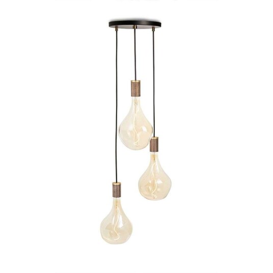 Tala - Walnut Triple Pendel m/Voronoi II Black Canopy Tala - Walnut Triple Pendel m/Voronoi II Black Canopy
