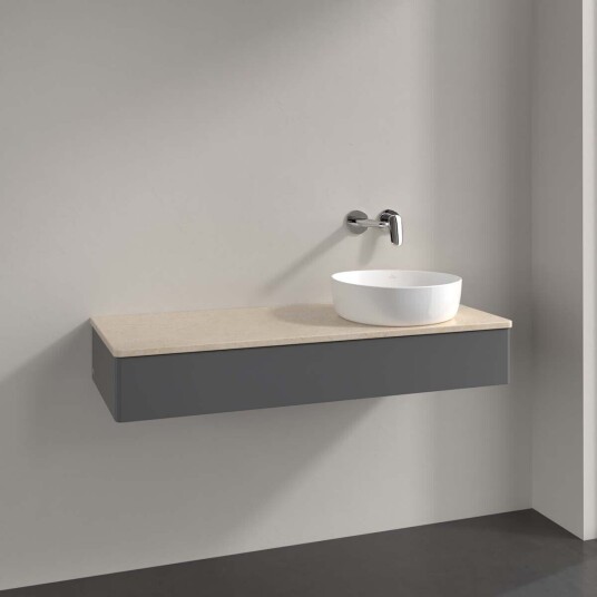Villeroy & Boch Antao Servantskap med 1 skuff 120x50x19 cm m/lys Antrasitt/Crème