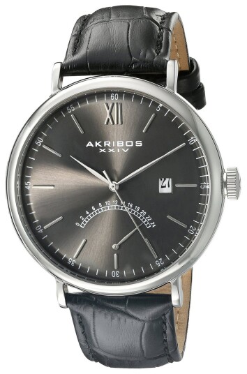 Akribos XXIV Herreklokke AK845SSB Retro Grå/Lær Ø45 mm Akribos XXIV Herreklokke AK845SSB Retro Grå/Lær Ø45 mm