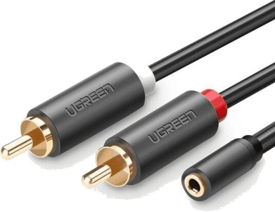 Ugreen Av102 Kabel 2X Rca Cinch Til 3,5 Mm Jack 1 M Svart