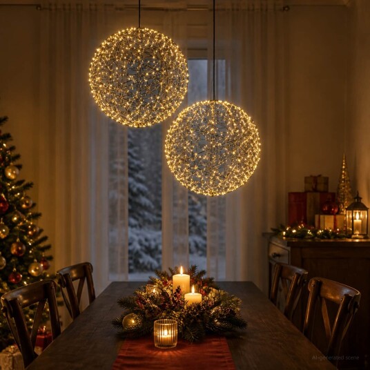 vidaXL Julefiniallys 2 stk. 1000 LED-lys Varmhvit Diameter 40 x 42 cm