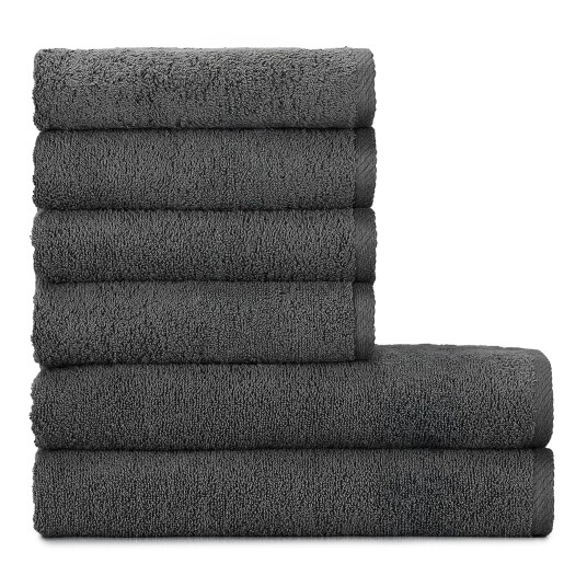 Heihus Fluffy Håndklepakke Mørk grå / 6-pakning 2XL+4L