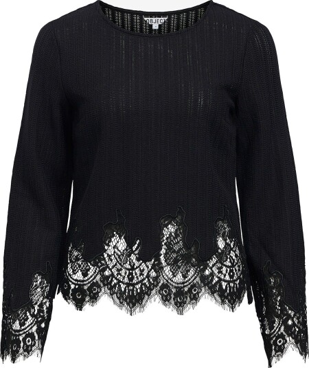 Object Bluse Objlaica Langermet Rund Hals Svart Object Bluse Objlaica Langermet Rund Hals Svart