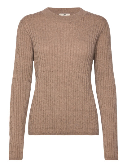 Rosemunde Rwsofia Ls Wool Pointelle Crew Knit - Brown - S
