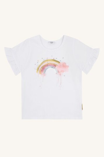 Hust & Claire Alma Rainbow t skjorte til barn   white   128