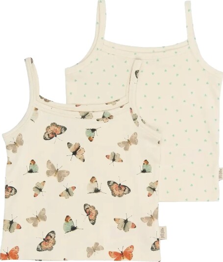 Petit Piao Ppstar Girls Undershirt 2 Pack Cream 98