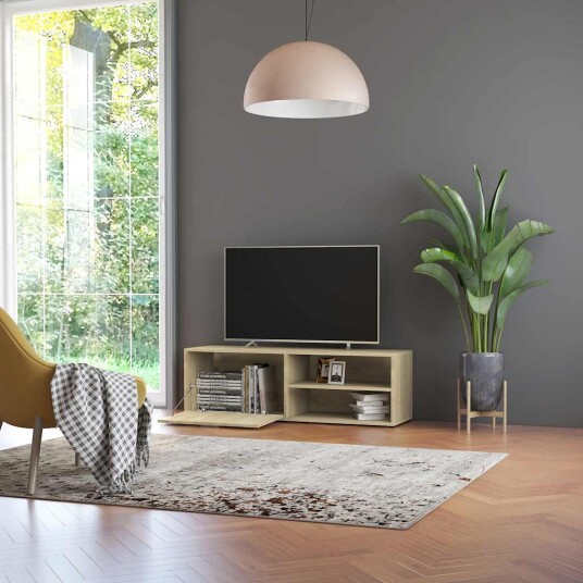 vidaXL TV-benk sonoma eik 120x34x37 cm sponplate