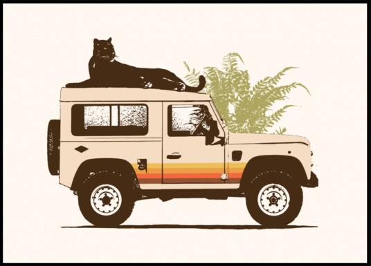 Big Cat Safari Car Plakat / 21x30