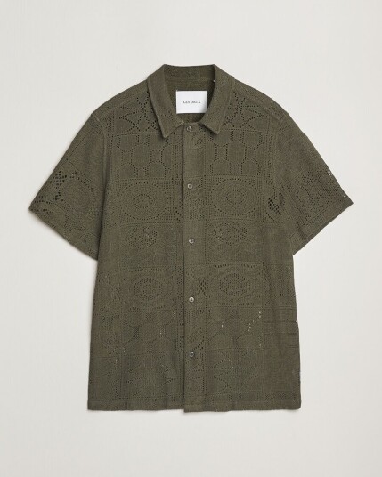 Les Deux Hector Lace Short Sleeve Shirt Green