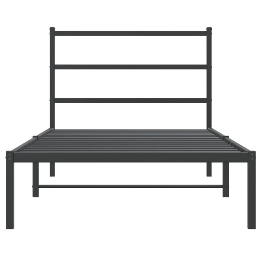 vidaXL Sengeramme i metall med hodegavl svart 100x190 cm 8721012302563
