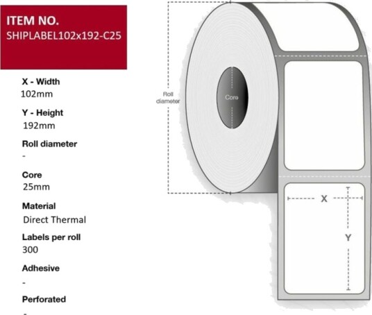 Capture Permanet Adhesiv Perforert Hvit 102 X 192 Mm 7200 EtikettEr 24 RullEr X 300 Forsendelsesetiketter