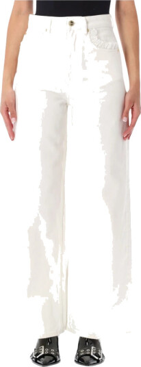 Ganni Dame Jeans Hvit W28, Ganni Dame Jeans Hvit W28,