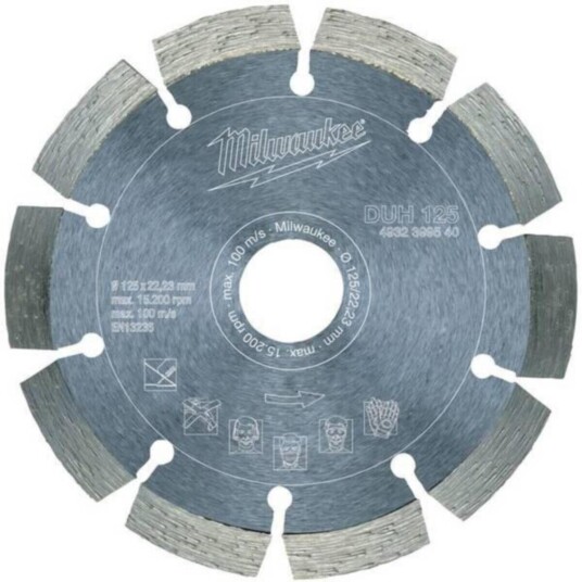 Milwaukee Diamantkappeskive Duh 125 mm med Klingediameter 230 mm