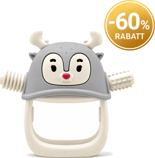 Smily Mia Biteleke Reindeer Grey Buddy Never Drop Silicone Baby Teething Toy Smily Mia Biteleke Reindeer Grey Buddy Never Drop Silicone Baby Teething Toy
