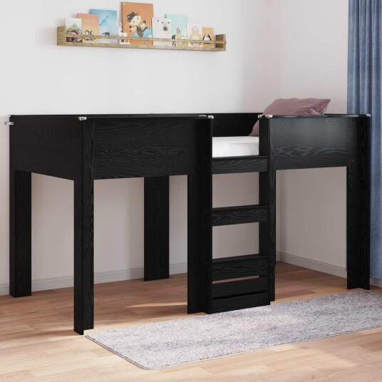 Køyeseng for Barn Svart Eik 90 x 190 cm Konstruert tre Køyeseng for Barn Svart Eik 90 x 190 cm Konstruert tre