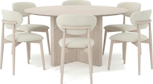 Spisegruppe Bark Edda Vitlaserad - Spisegruppe Bark Edda Vitlaserad -