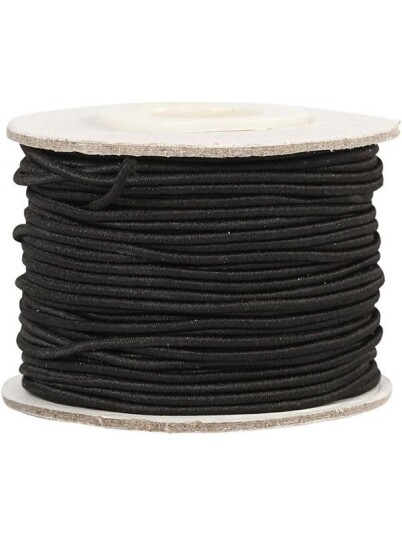 Creativ Company Elastic Thickness 1mm Black 25m