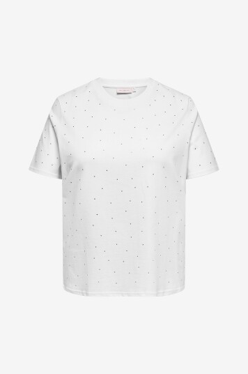 Only Carmakoma T skjorte carMonja SS Studs Jrs Noos Hvit