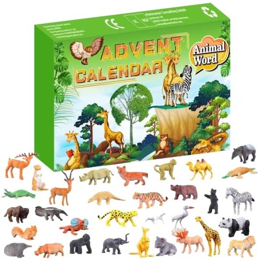 Julekalender 24 stk Dyr Figurer Leksaker Jul 24 Dagers Nedtelling Kalendere Blind Box